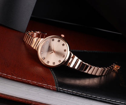 Matrix Daisy Stone Studded Dial With Bracelet Chain Analog Watch for Women