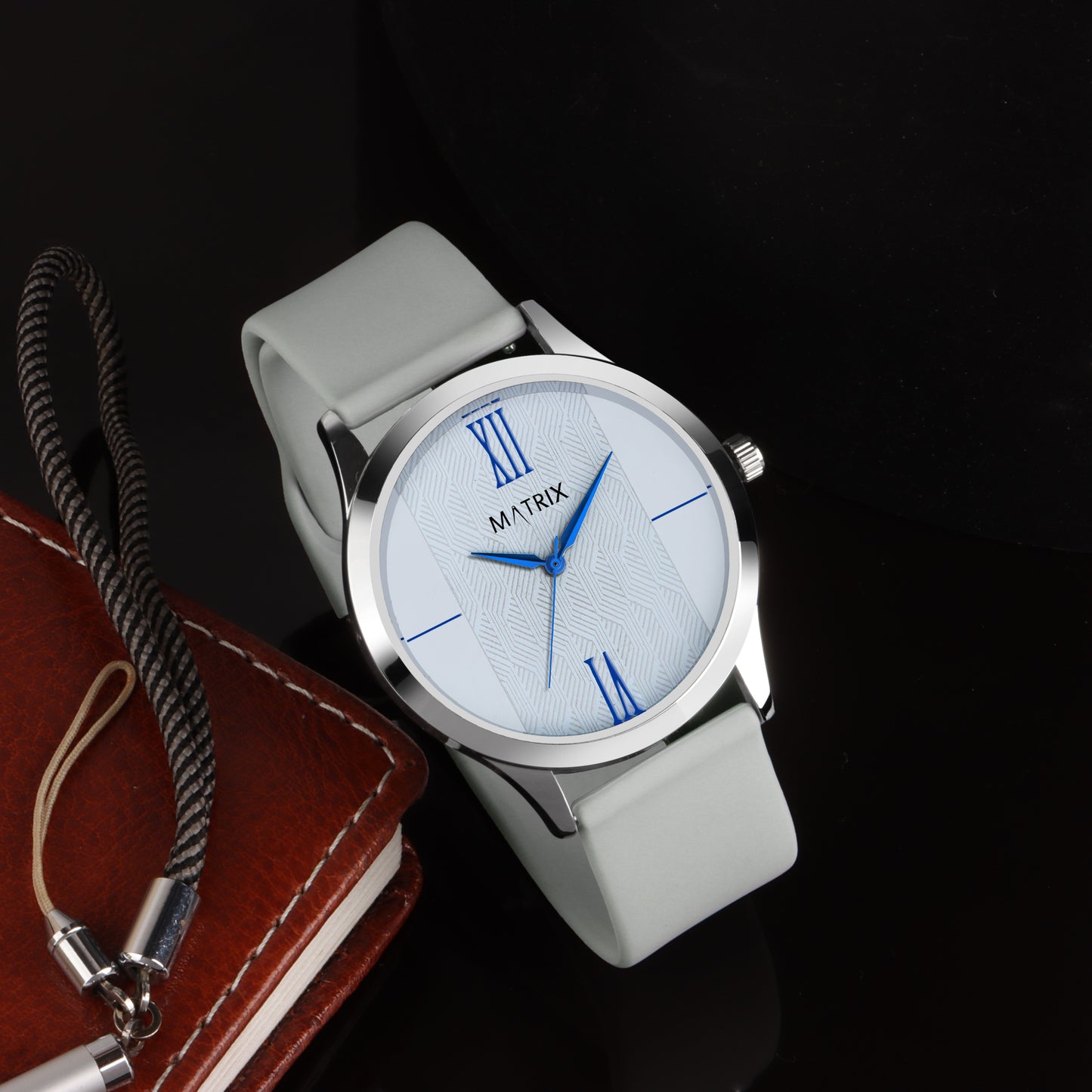 Matrix Minimalist Grey Dial With Silicone Strap Analog Watch For Men