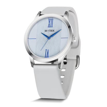 Matrix Minimalist Grey Dial With Silicone Strap Analog Watch For Men