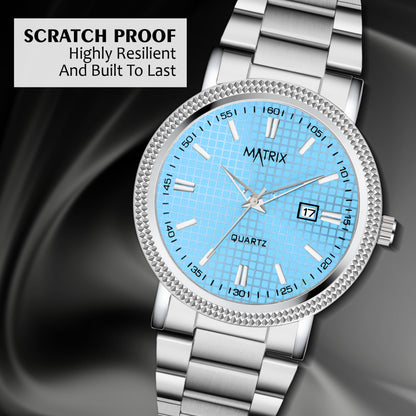 Matrix Imperial Date Display With Stainless Steel Strap Analog Watch for Men