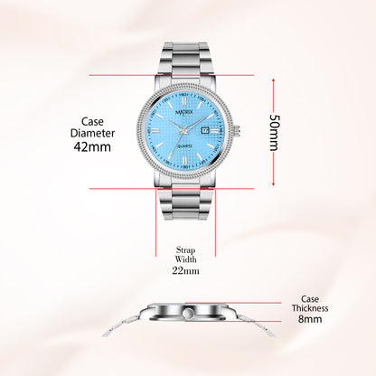 Matrix Imperial Date Display With Stainless Steel Strap Analog Watch for Men