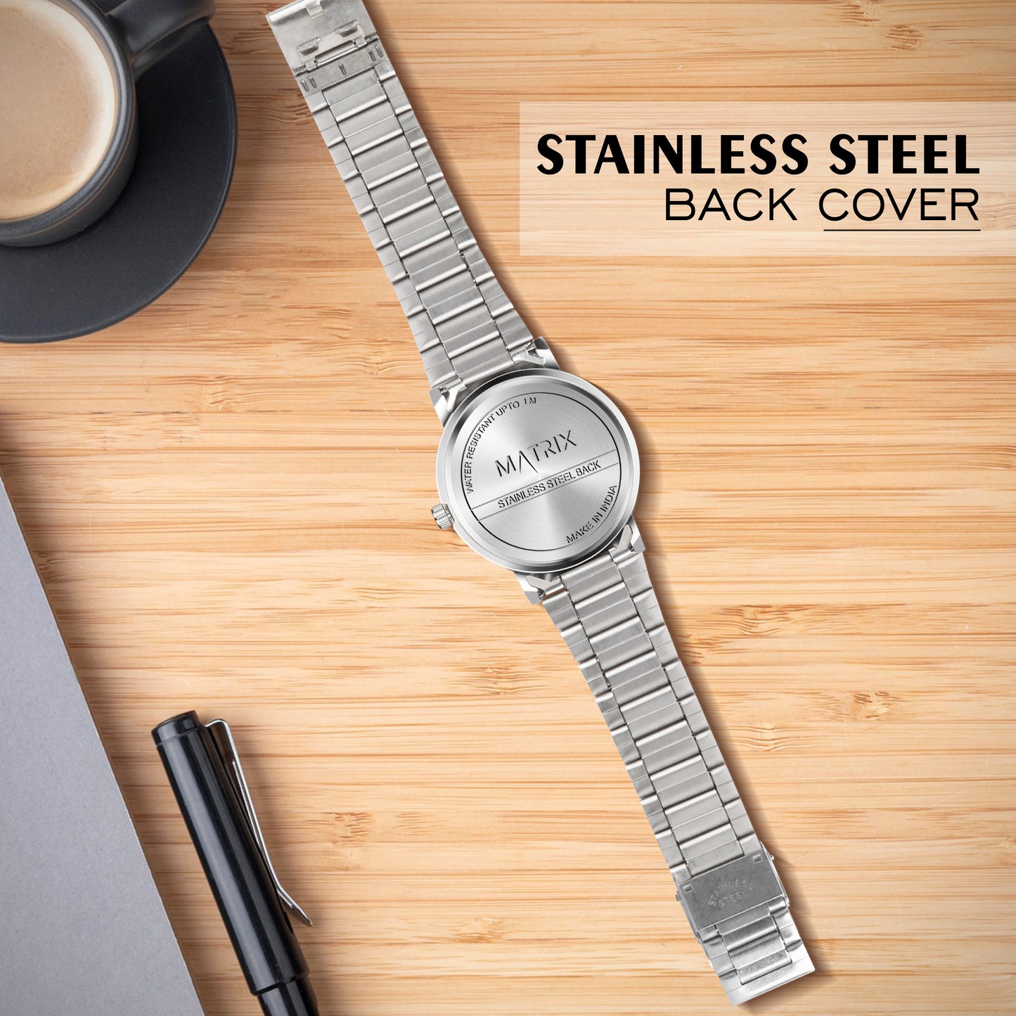 Matrix Imperial Date Display With Stainless Steel Strap Analog Watch for Men