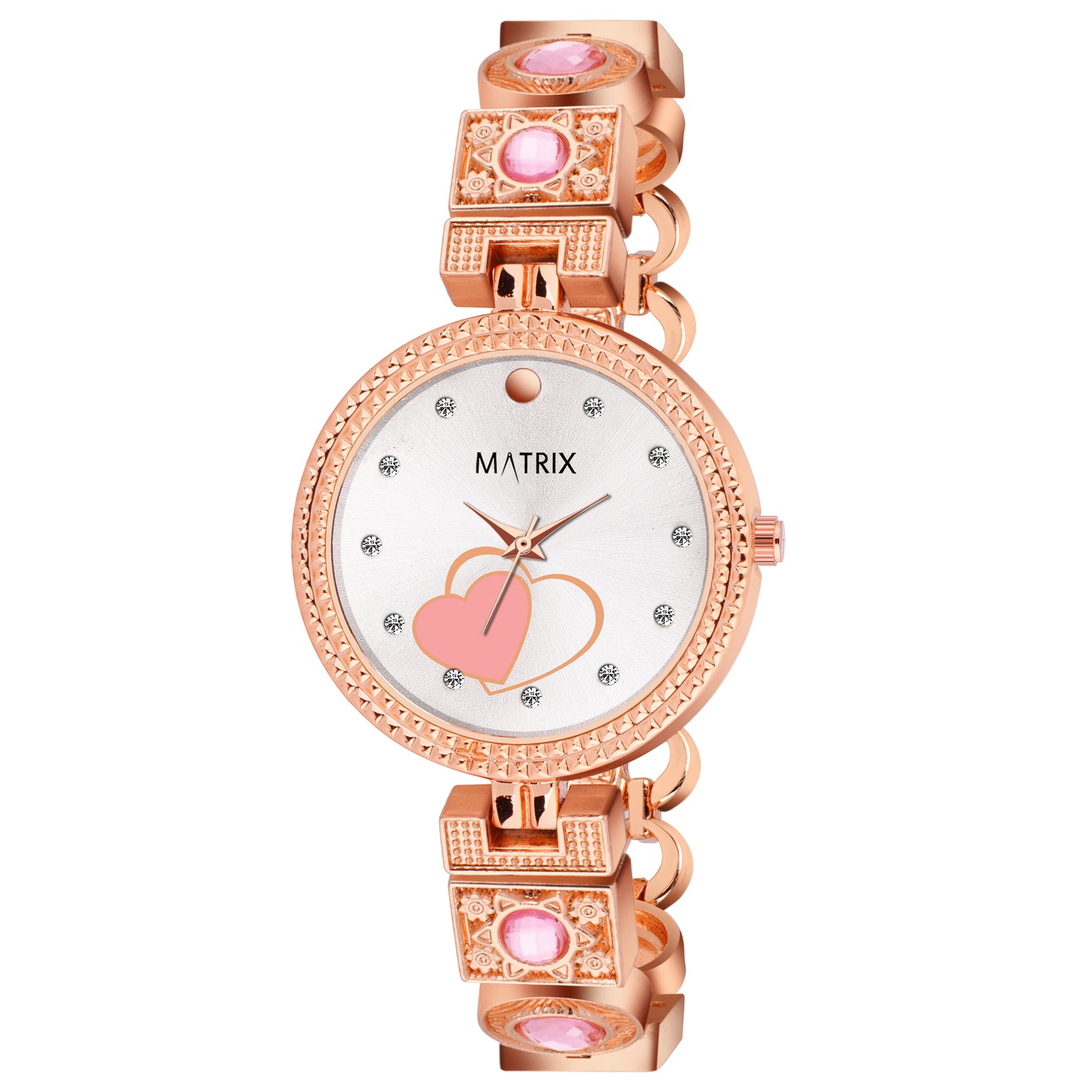 Matrix NEBULA Antique Design, Stone Stud Bracelet Analog Watch for Women