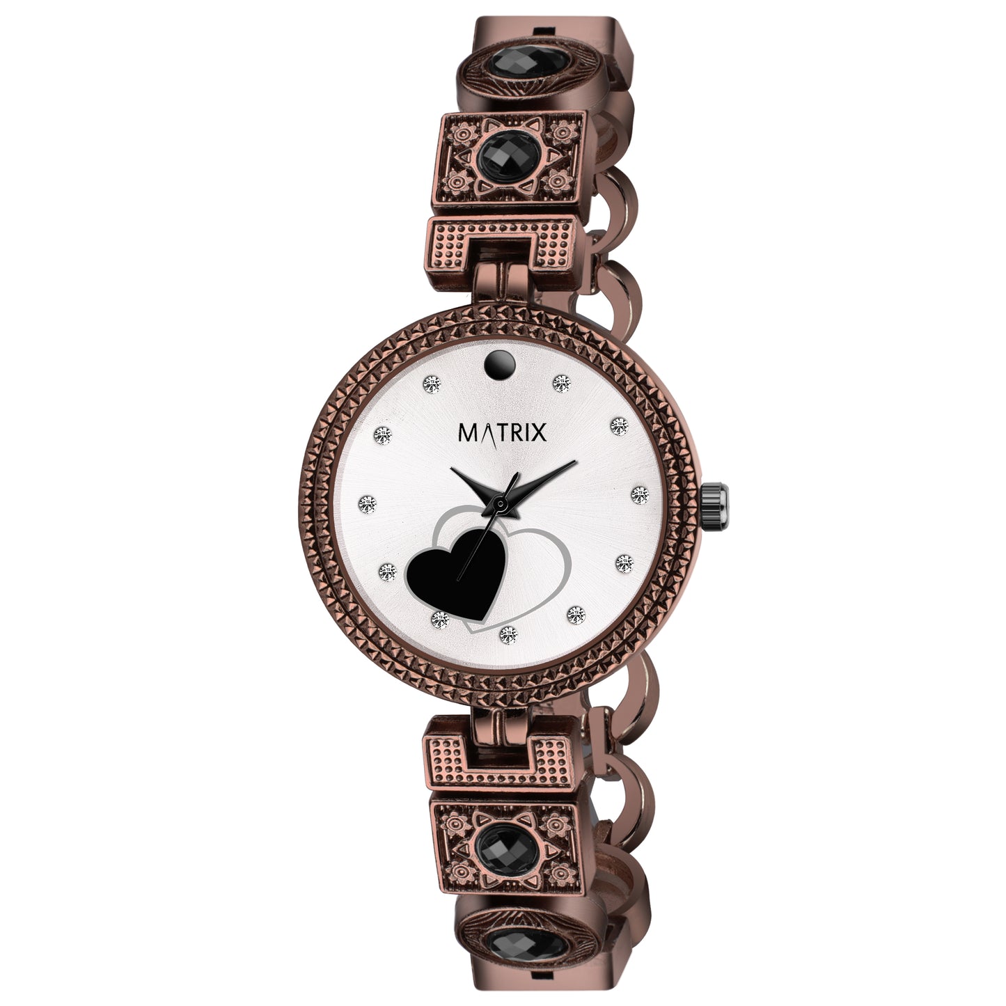 Matrix NEBULA Antique Design, Stone Stud Bracelet Analog Watch for Women