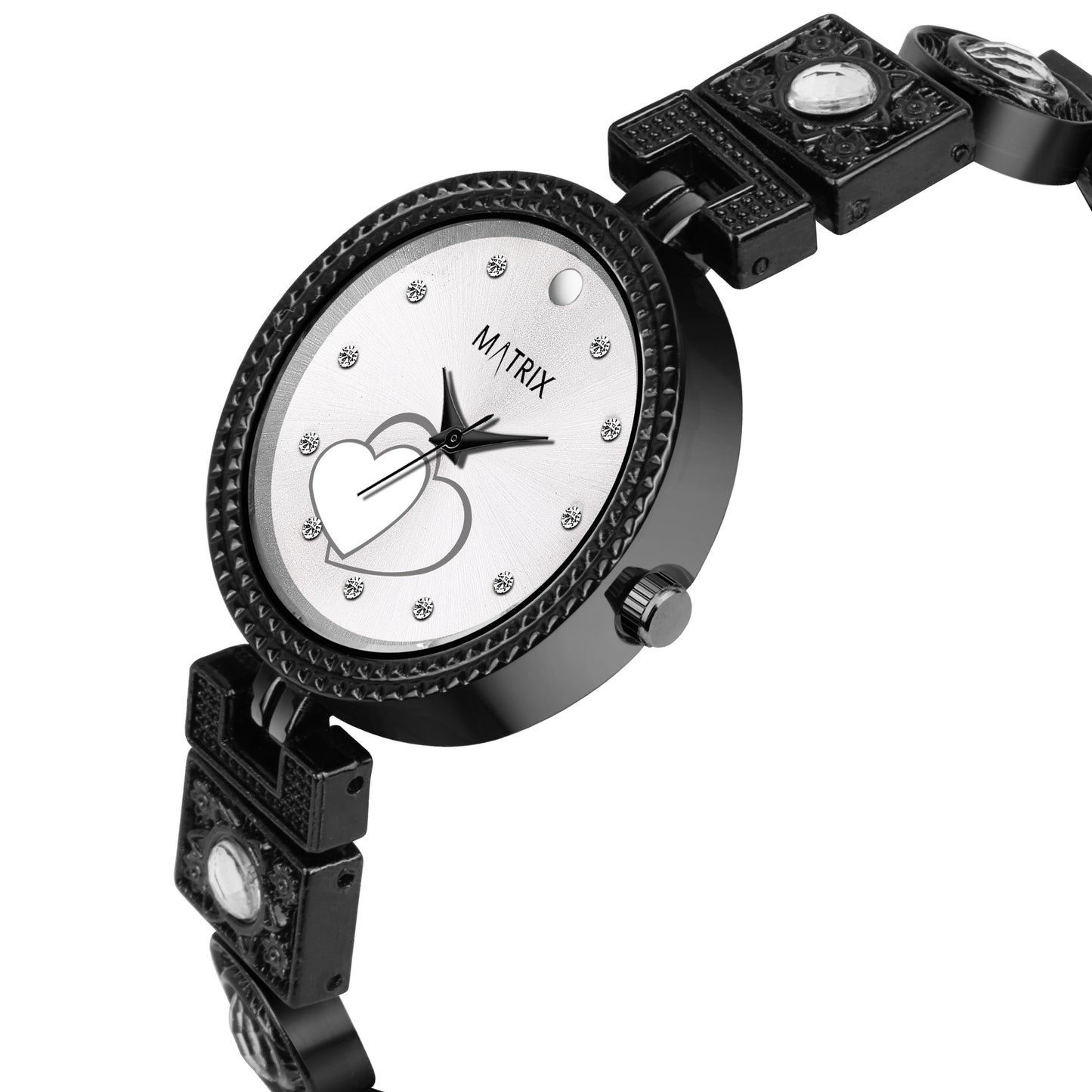 Matrix NEBULA Antique Design, Stone Stud Bracelet Analog Watch for Women