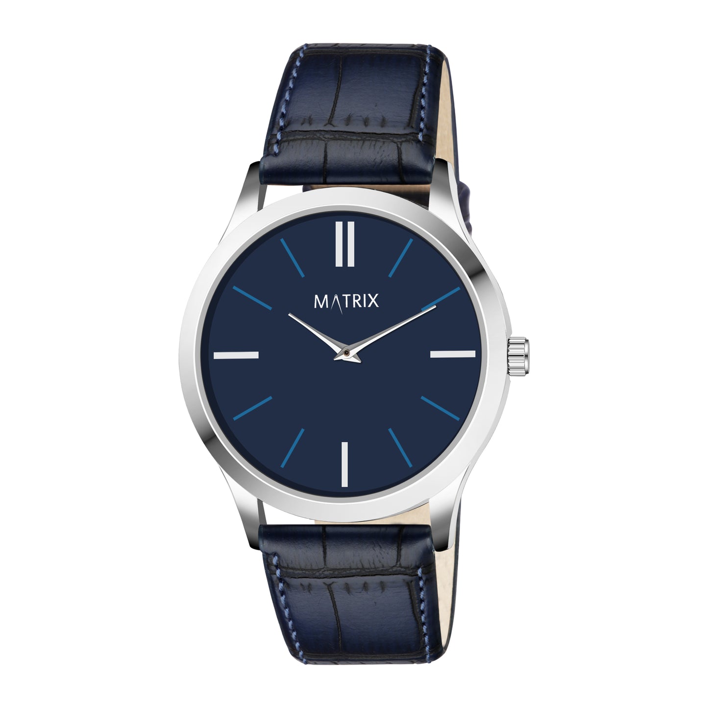 Signature Leather Strap Analog Watch for Men