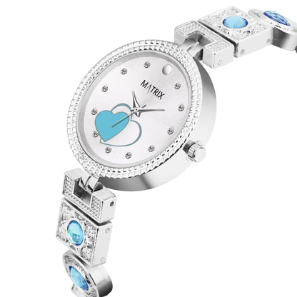 Matrix NEBULA Antique Design, Stone Stud Bracelet Analog Watch for Women