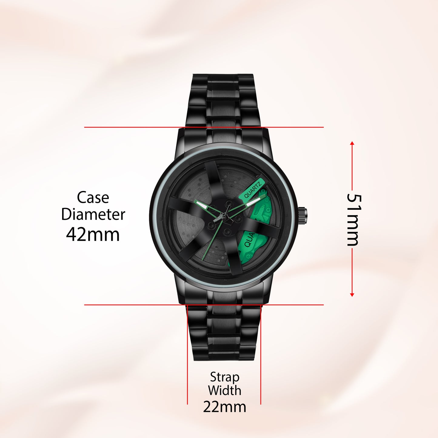 MotionX Spinning Car Wheel Dial Chain Strap Analog Watch for Men