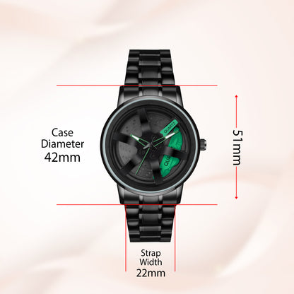 MotionX Spinning Car Wheel Dial Chain Strap Analog Watch for Men