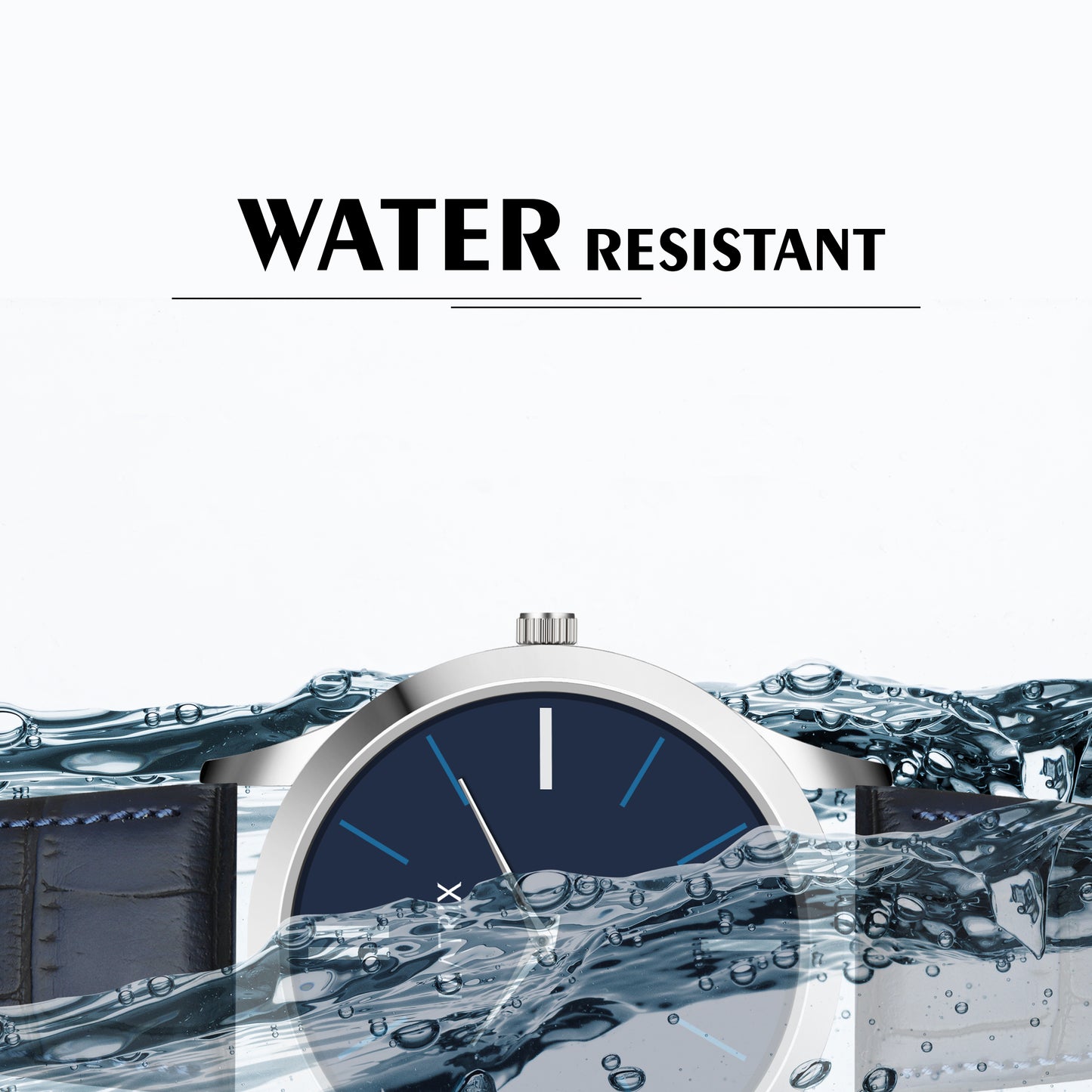 Signature Leather Strap Analog Watch for Men