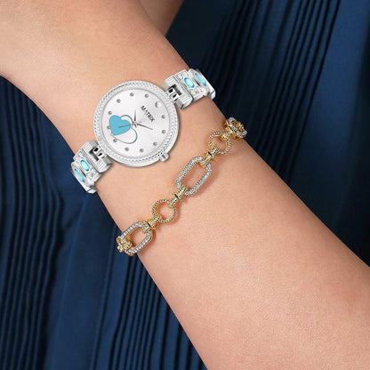 Matrix NEBULA Antique Design, Stone Stud Bracelet Analog Watch for Women