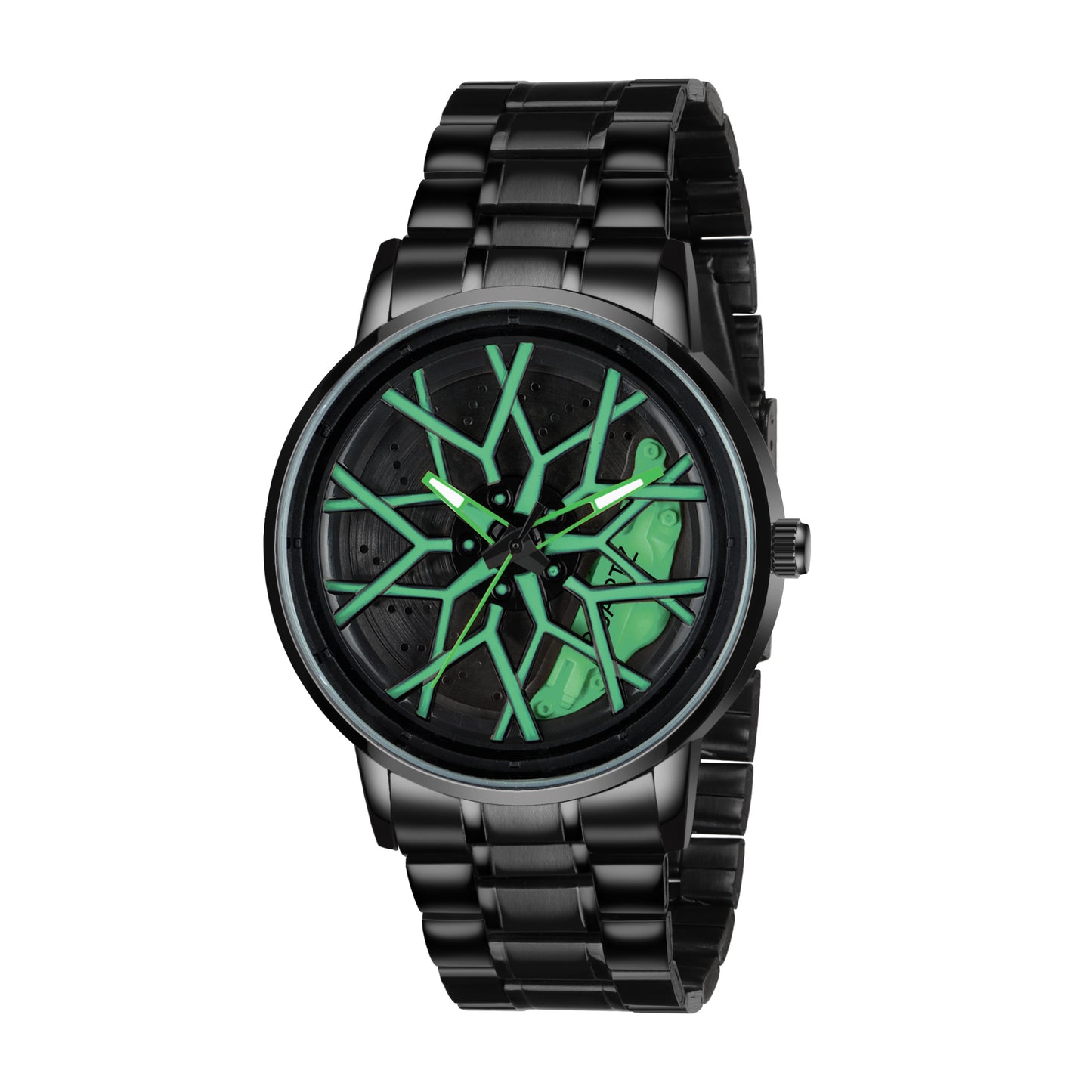 MotionX Spinning Car Wheel Dial Chain Strap Analog Watch for Men