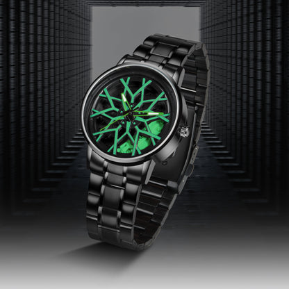 MotionX Spinning Car Wheel Dial Chain Strap Analog Watch for Men