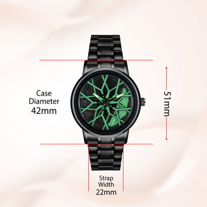 MotionX Spinning Car Wheel Dial Chain Strap Analog Watch for Men