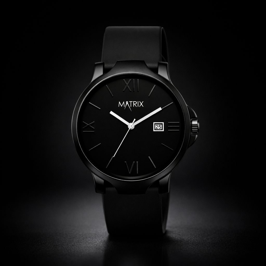 Matrix Dark Edition Day Display Silicone Strap Analog Watch for Men