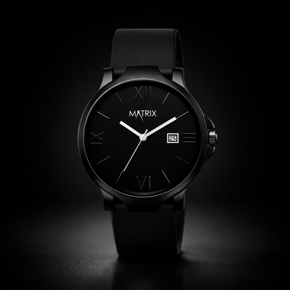 Matrix Dark Edition Day Display Silicone Strap Analog Watch for Men