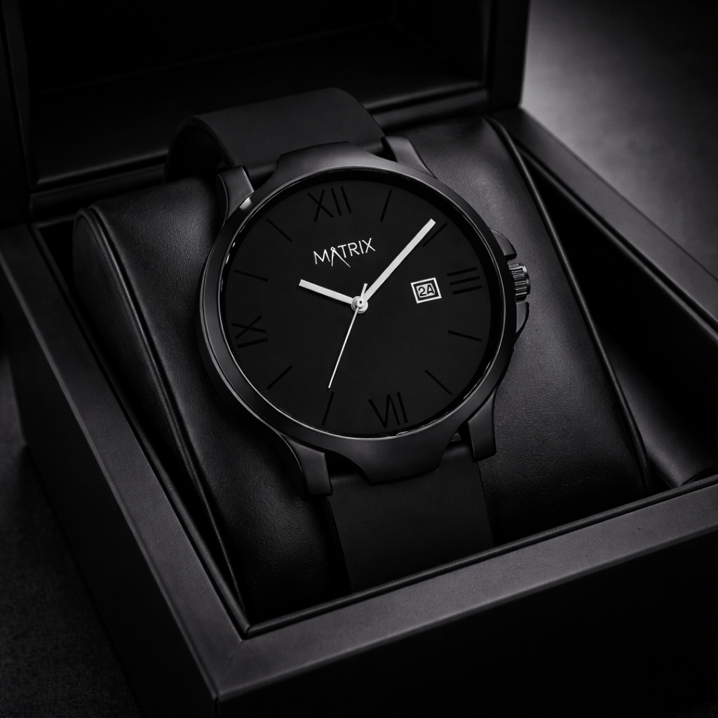 Matrix Dark Edition Day Display Silicone Strap Analog Watch for Men