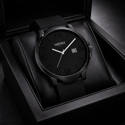 Matrix Dark Edition Day Display Silicone Strap Analog Watch for Men