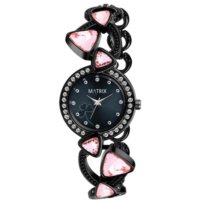 Matrix DAISY Stone Studded Bracelet Analog Watch for Women