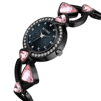 Matrix DAISY Stone Studded Bracelet Analog Watch for Women