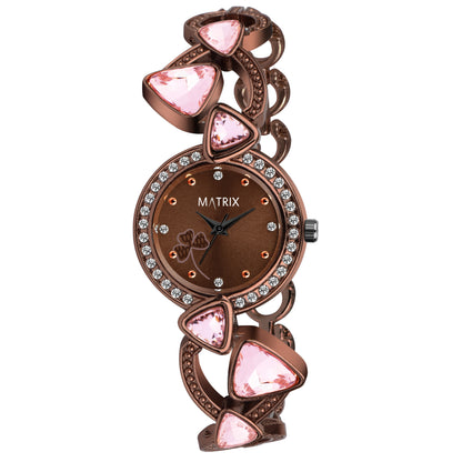 Matrix DAISY Stone Studded Bracelet Analog Watch for Women