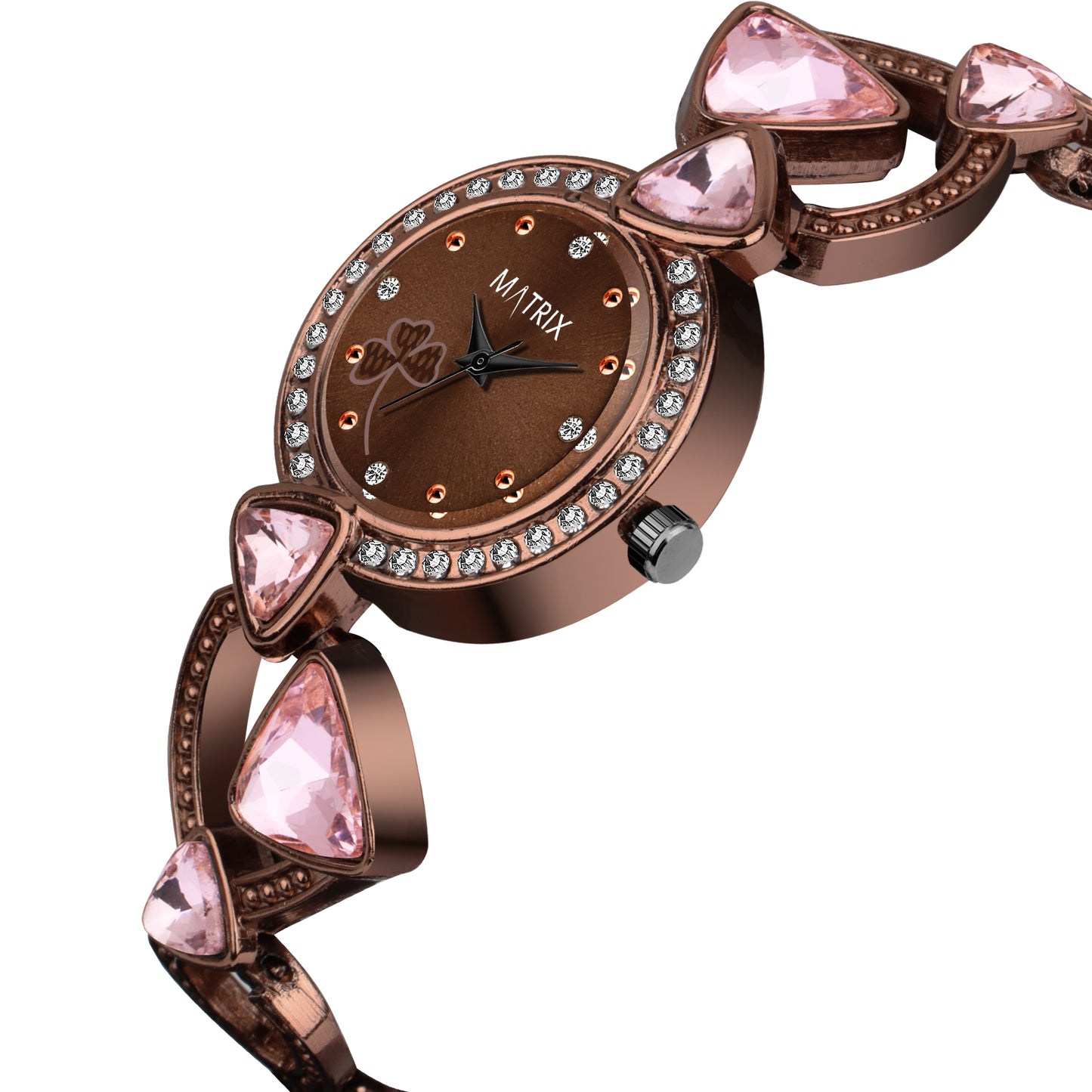 Matrix DAISY Stone Studded Bracelet Analog Watch for Women