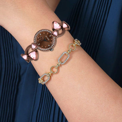 Matrix DAISY Stone Studded Bracelet Analog Watch for Women