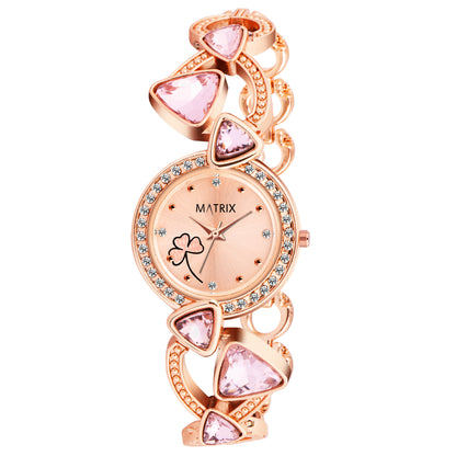 Matrix DAISY Stone Studded Bracelet Analog Watch for Women