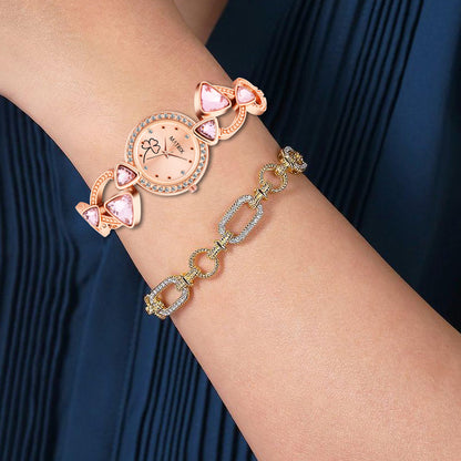 Matrix DAISY Stone Studded Bracelet Analog Watch for Women