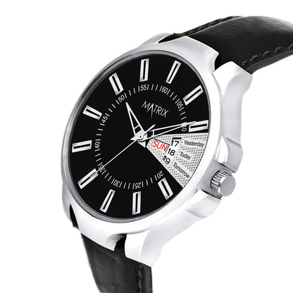 Matrix Leather Antique 3.0 Collection Day & Date Wrist Analog Watch For Men & Boys