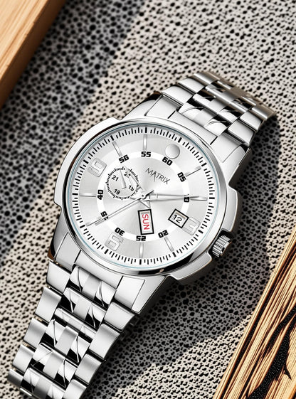 Matrix Superior Day & Date With Stainless Steel Strap Analog Watch For Men