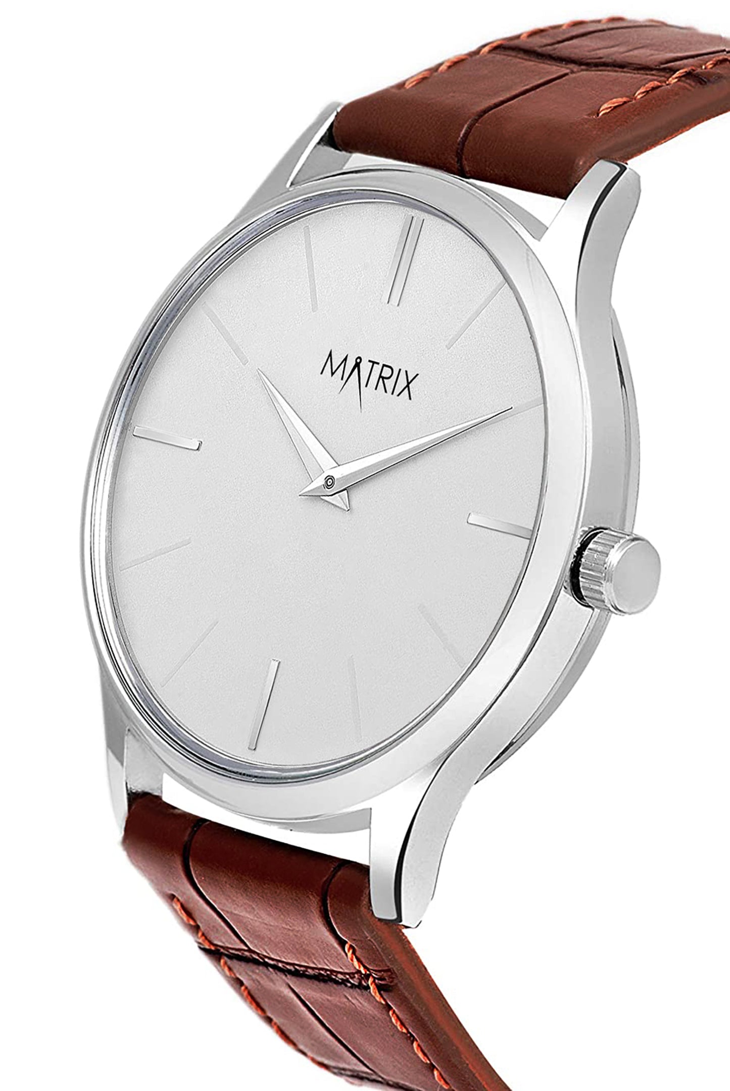 Signature Leather Strap Analog Watch for Men