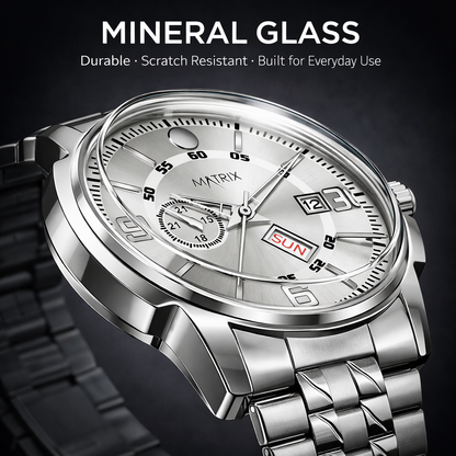 Matrix Superior Day & Date With Stainless Steel Strap Analog Watch For Men