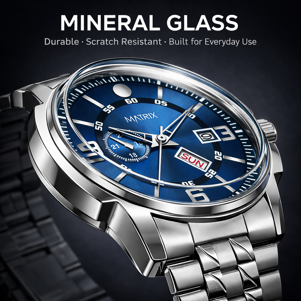 Matrix Superior Day & Date With Stainless Steel Strap Analog Watch For Men