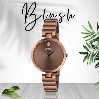 BLUSH Stone Stud Bracelet Style Analog Watch for Women