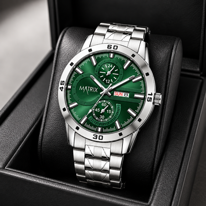 Matrix Superior Day & Date With Stainless Steel Strap Analog Watch For Men