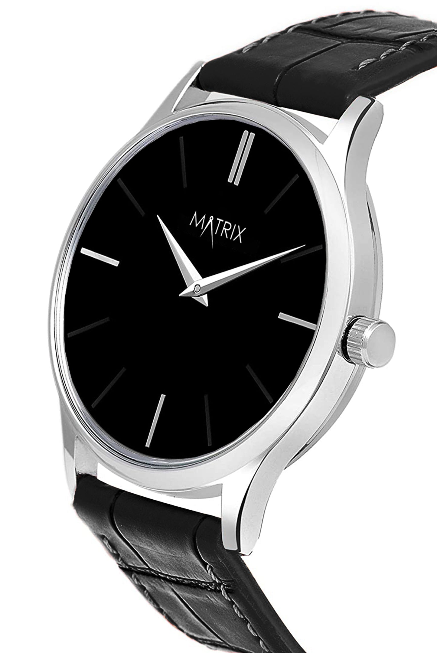 Signature Leather Strap Analog Watch for Men