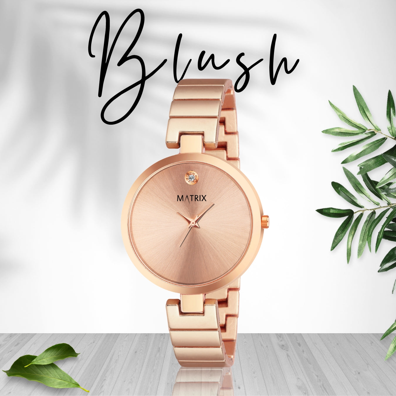 BLUSH Stone Stud Bracelet Style Analog Watch for Women
