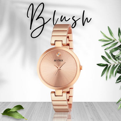 BLUSH Stone Stud Bracelet Style Analog Watch for Women