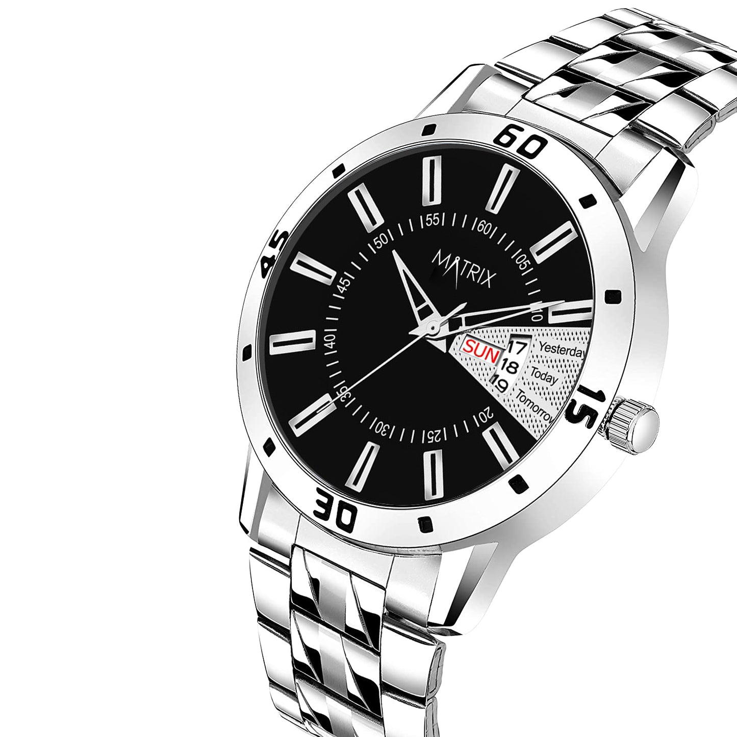 Matrix Antique 3.0 Day & Date With Stainless Steel Strap Analog Watch For Men