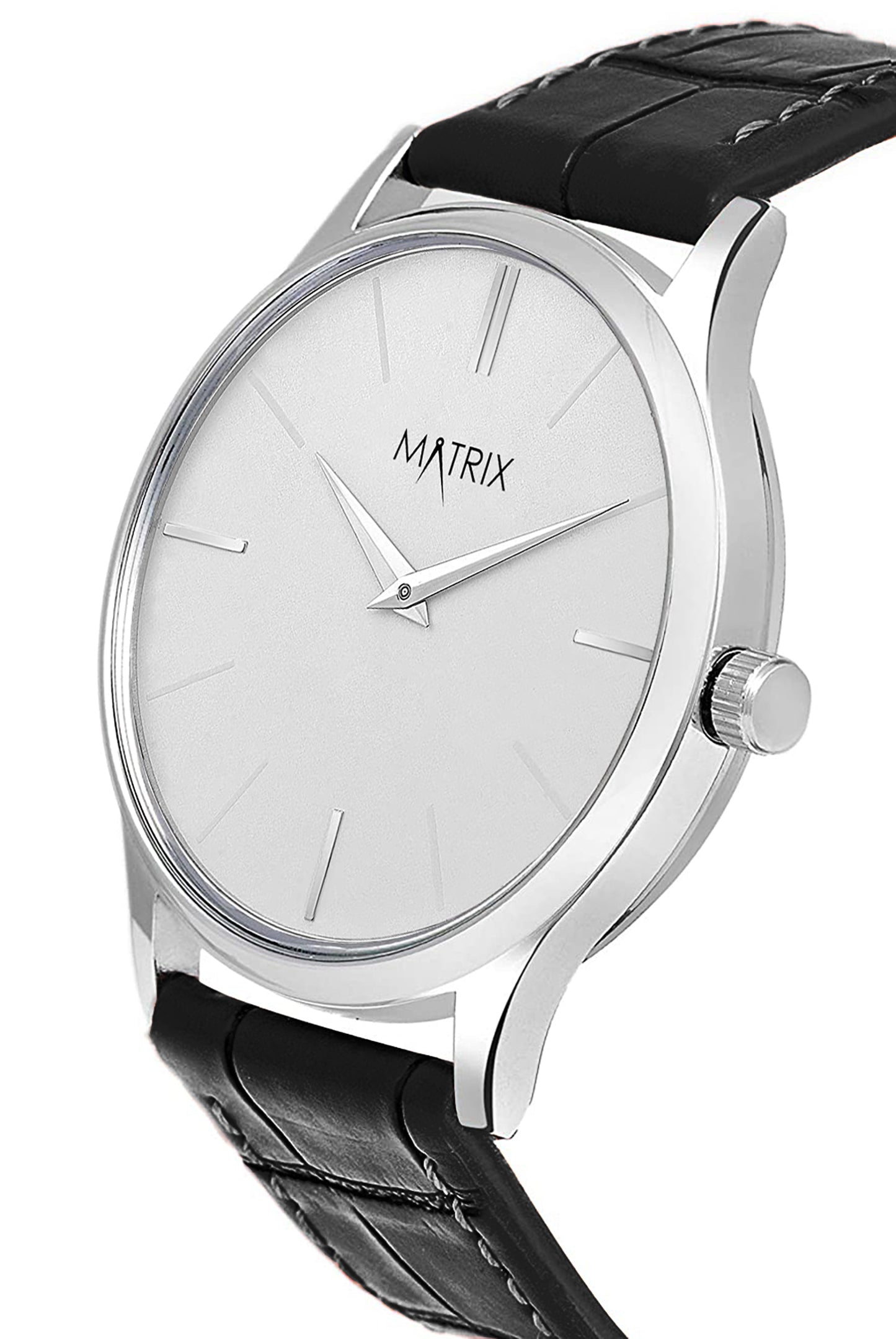 Signature Leather Strap Analog Watch for Men