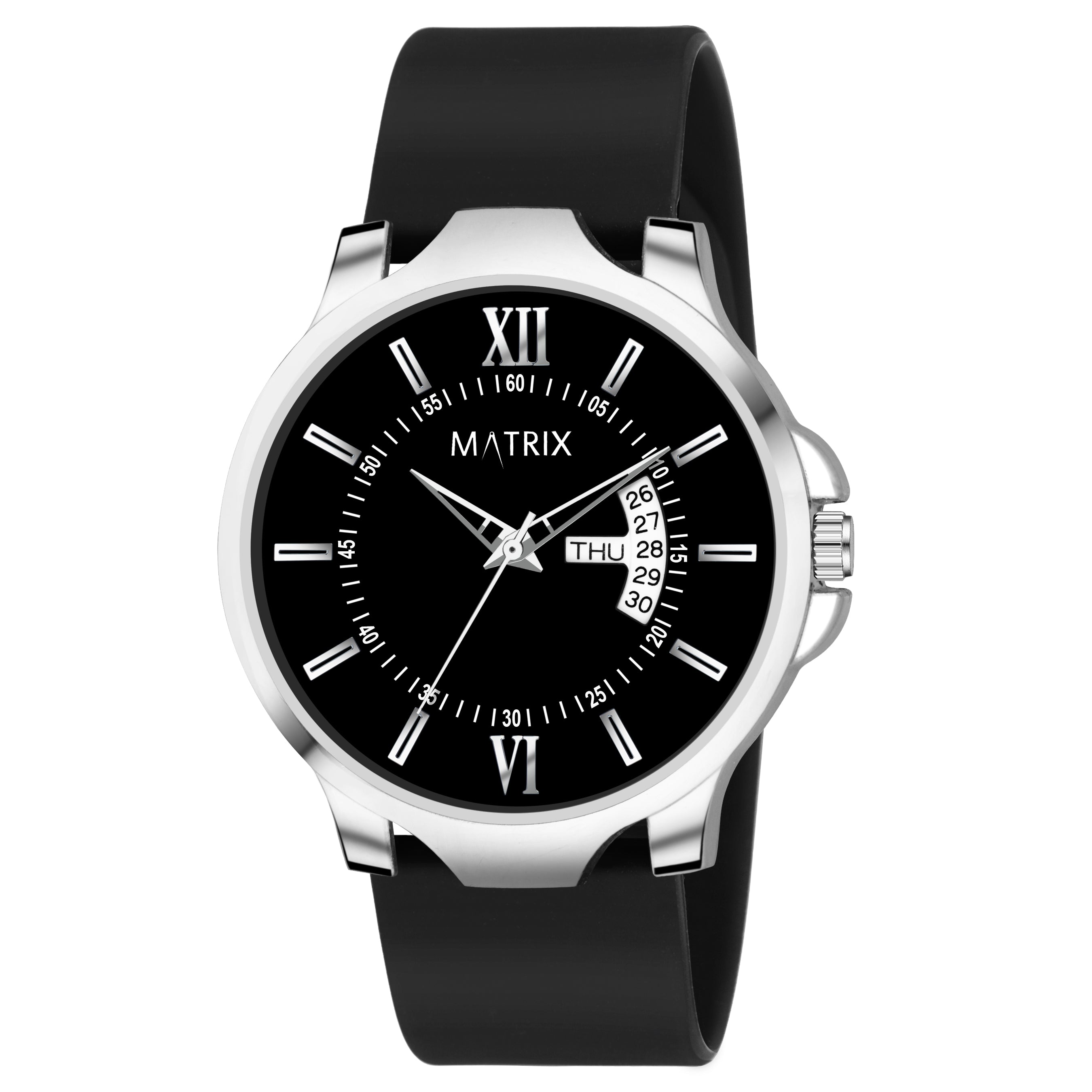Matrix Antique 2.0 Day & Date Softest Silicone Strap Analog Watch For ...