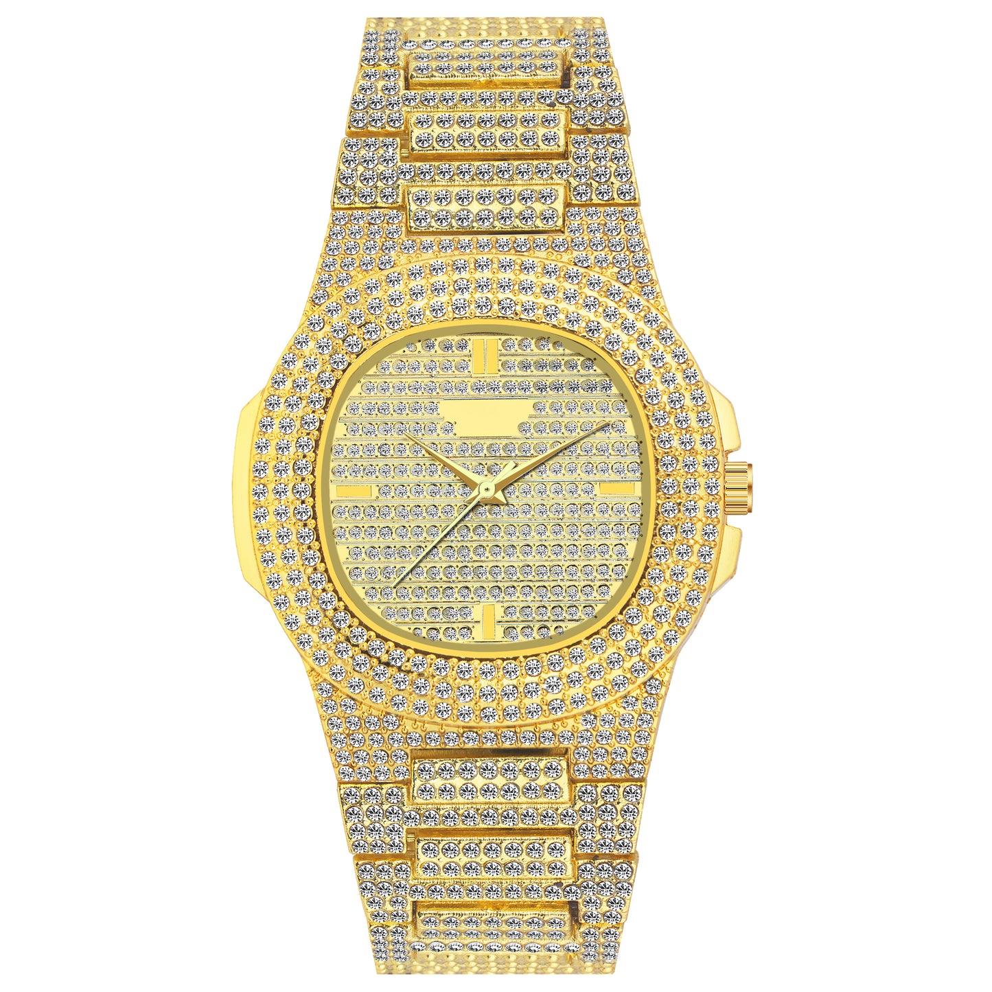 Matrix Modern Stone Studded Dial & Stainless Steel Chain Analog Watch For Men