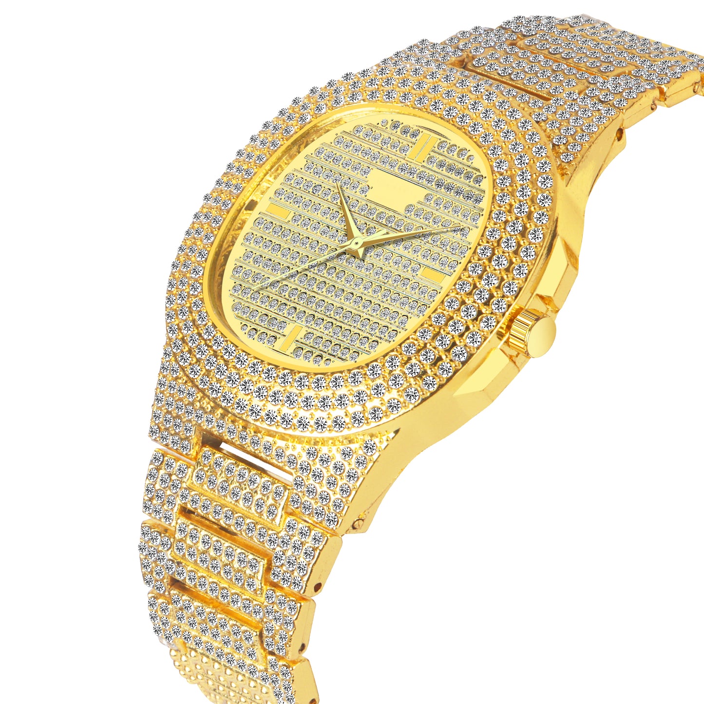 Matrix Modern Stone Studded Dial & Stainless Steel Chain Analog Watch For Men