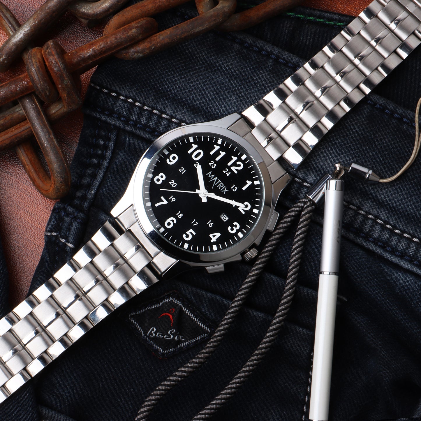 Matrix Classic Date Edition With Stainless Steel Strap Analog Watch for Men