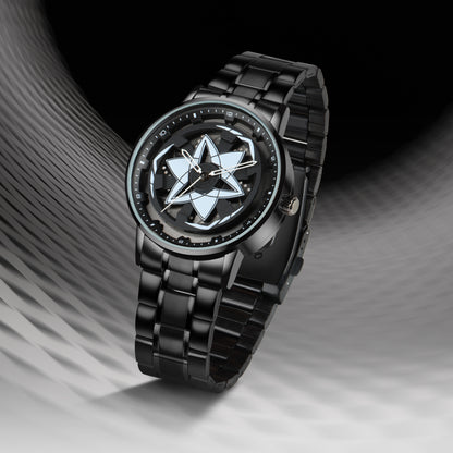 MotionX Spinning Car Wheel Dial Chain Strap Analog Watch for Men