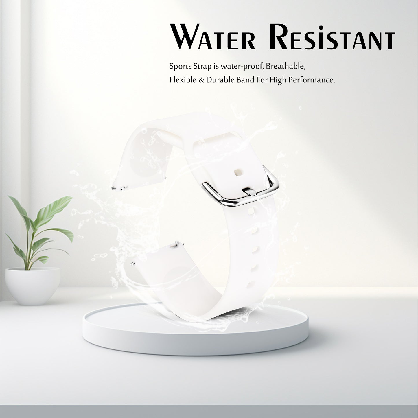 Matrix Accessorize 22MM Silicone Loop Strap (Colour : White)