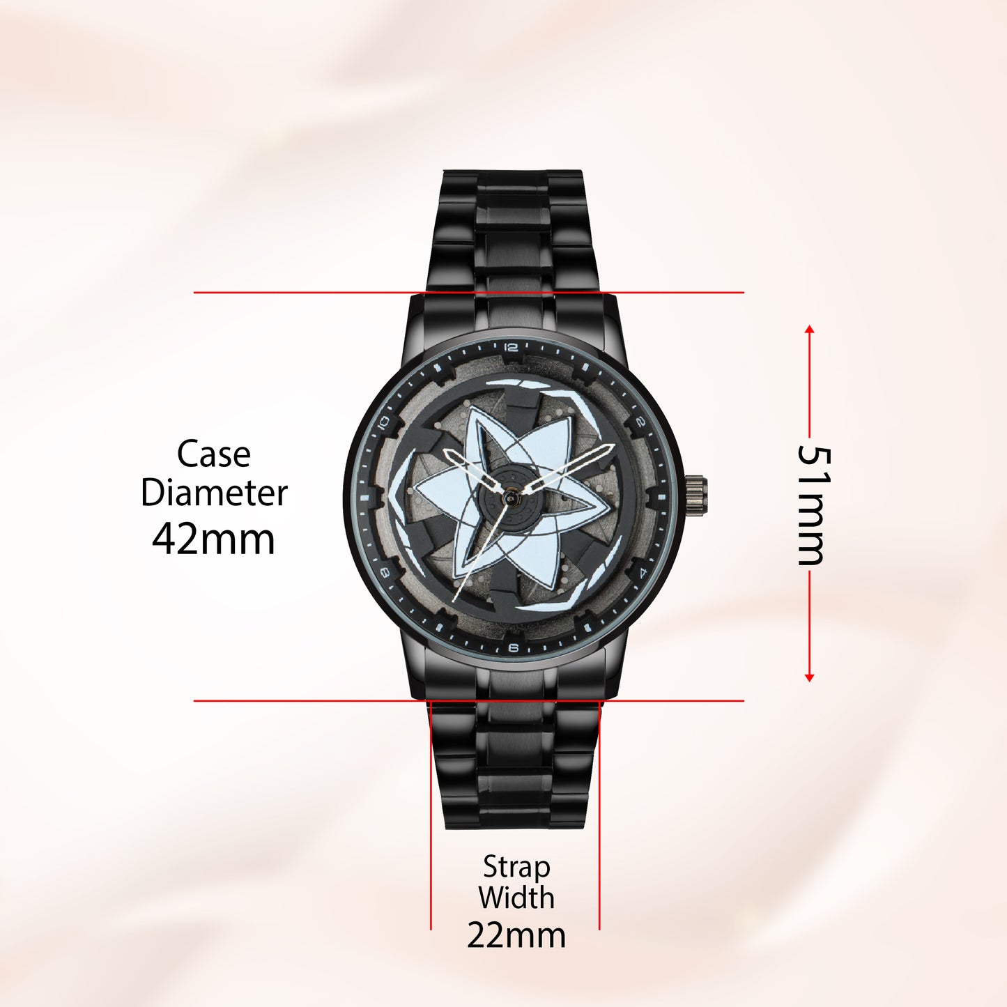 MotionX Spinning Car Wheel Dial Chain Strap Analog Watch for Men
