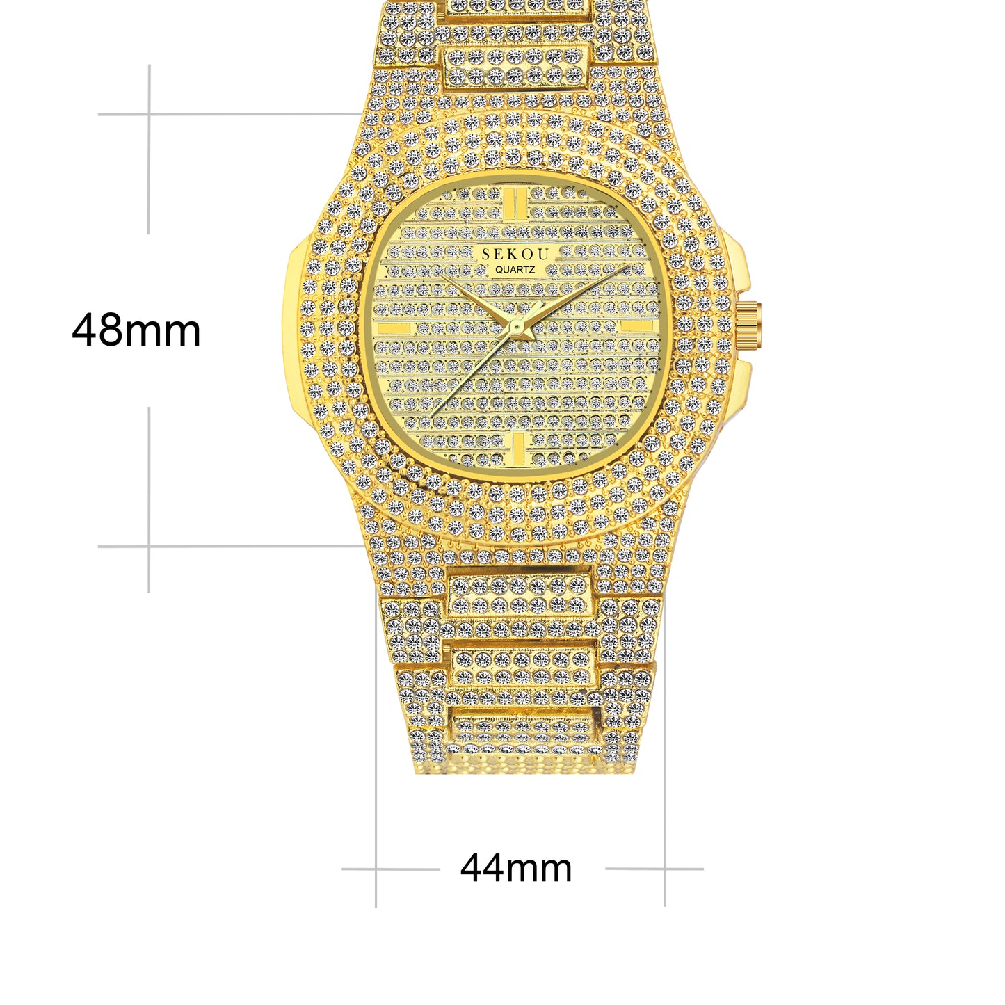 Matrix Modern Stone Studded Dial & Stainless Steel Chain Analog Watch For Men