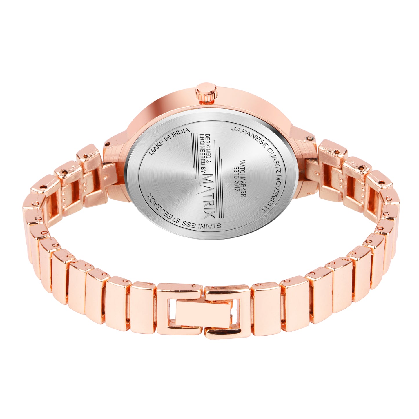 Matrix Daisy Stone Studded Dial With Bracelet Chain Analog Watch for Women